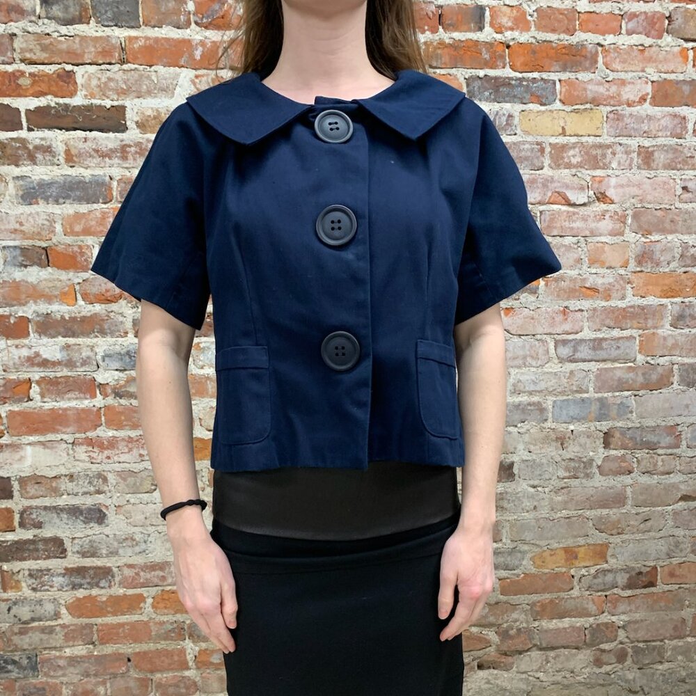 Neiman Marcus Navy Blue Twee Blazer